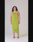 One Shoulder Ruched Plus Size Bodycon Dress