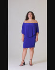 Convertible Bodycon Plus Size Mini Dress Ruffled Sleeve