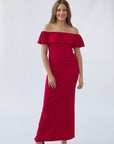 Off Shoulder Ruffle Detail Maxi Dress