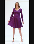 Classic Long Sleeve Flared Mini Dress