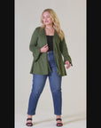 Knit Bell Sleeve Plus Size Open Cardigan