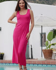 Scoop Neck Maxi Dress with Racerback Detail