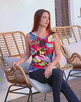 Womens Pink Pleated Crew Neckline Back Closure Sleeveless Top