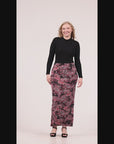 Paisley Print Fold Over Waist Maxi Skirt
