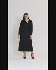 Plus Size Comfortable Collared Wrap Maxi Dress