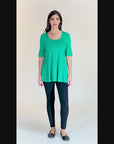 Elbow Sleeve Swing Tunic Top For Women