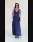Maxi Maternity Sleeveless Dress with Pockets