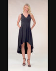 Sleeveless Fit N Flare High Low Maternity Dress