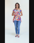 Multicolor Floral Maternity High Low Tunic Top