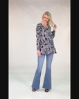 Maternity Black Paisley Long Sleeve Tunic Top