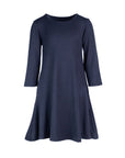 24seven Comfort Apparel Girls Long Sleeve Loose Fit Knee Length Tunic Pocket Dress