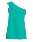 Girls Solid Color One Shoulder Ruffle Knee Length Dress