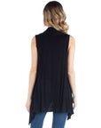 Draped Maternity Open Front Sleeveless Cardigan