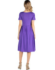 Maternity Midi Dress with Short Sleeve and Pocket Detail