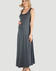 Slim fit A Line Sleeveless Maternity Maxi Dress