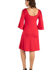 Maternity Knee Length Cold Shoulder Dress