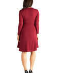 Long Sleeve Knee Length Maternity Skater Dress