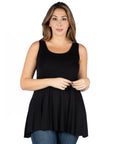 Plus Size Sleeveless Tunic Tank Top