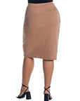 Elastic Waist Knee Length Tulip Plus Size Pencil Skirt