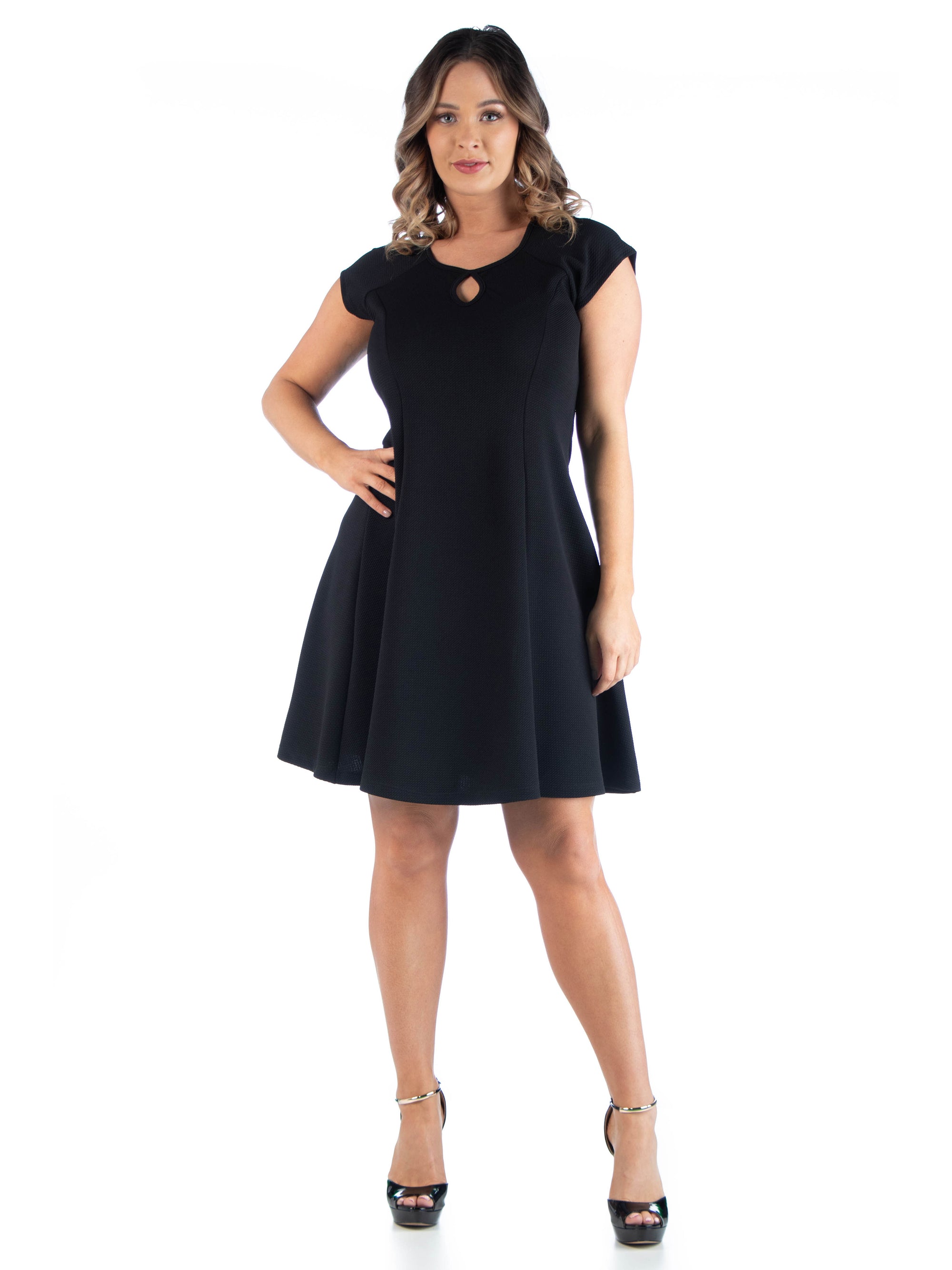 Keyhole Neck Plus Size Dress