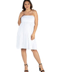 Knee Length Plus Size Strapless Mini Dress