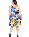 Plus Size Multicolor Sleeveless Knee Length Tank Swing Dress