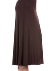Womens Comfortable Fit Elastic Waist Plus Size Maxi Skirt