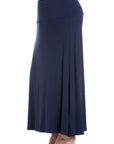 Womens Comfortable Fit Elastic Waist Plus Size Maxi Skirt