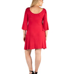 Criss Cross Neckline Cold Shoulder Plus Size Dress