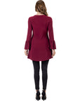 Long Bell Sleeve High Low Tunic Top