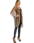 Sheer Animal Print Sheer Circle Cardigan