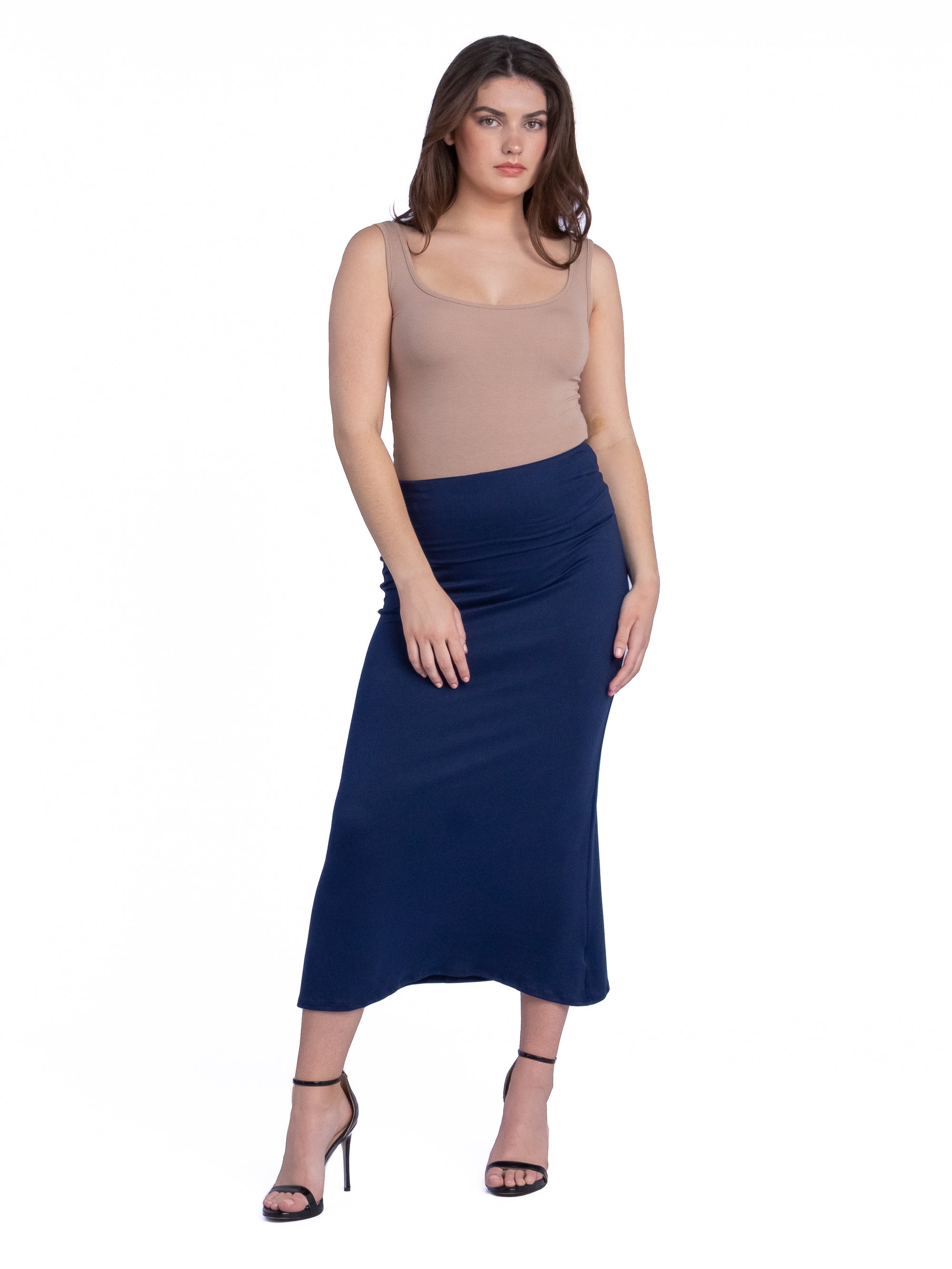 Womens Comfortable Foldover Maxi Skirt