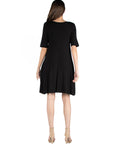 Soft Flare T Shirt Dress with Pocket Detail
