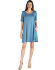 Soft Flare T Shirt Dress with Pocket Detail