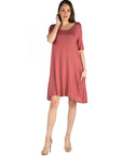 Soft Flare T Shirt Dress with Pocket Detail