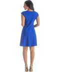 Scoop Neck A Line Dress with Keyhole Detail