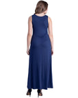 Sleeveless V Neck Maxi Dress with Pocket Detail