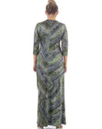 24seven Comfort Appare Green Faux Wrap Side Slit Plus Size Maxi Dress