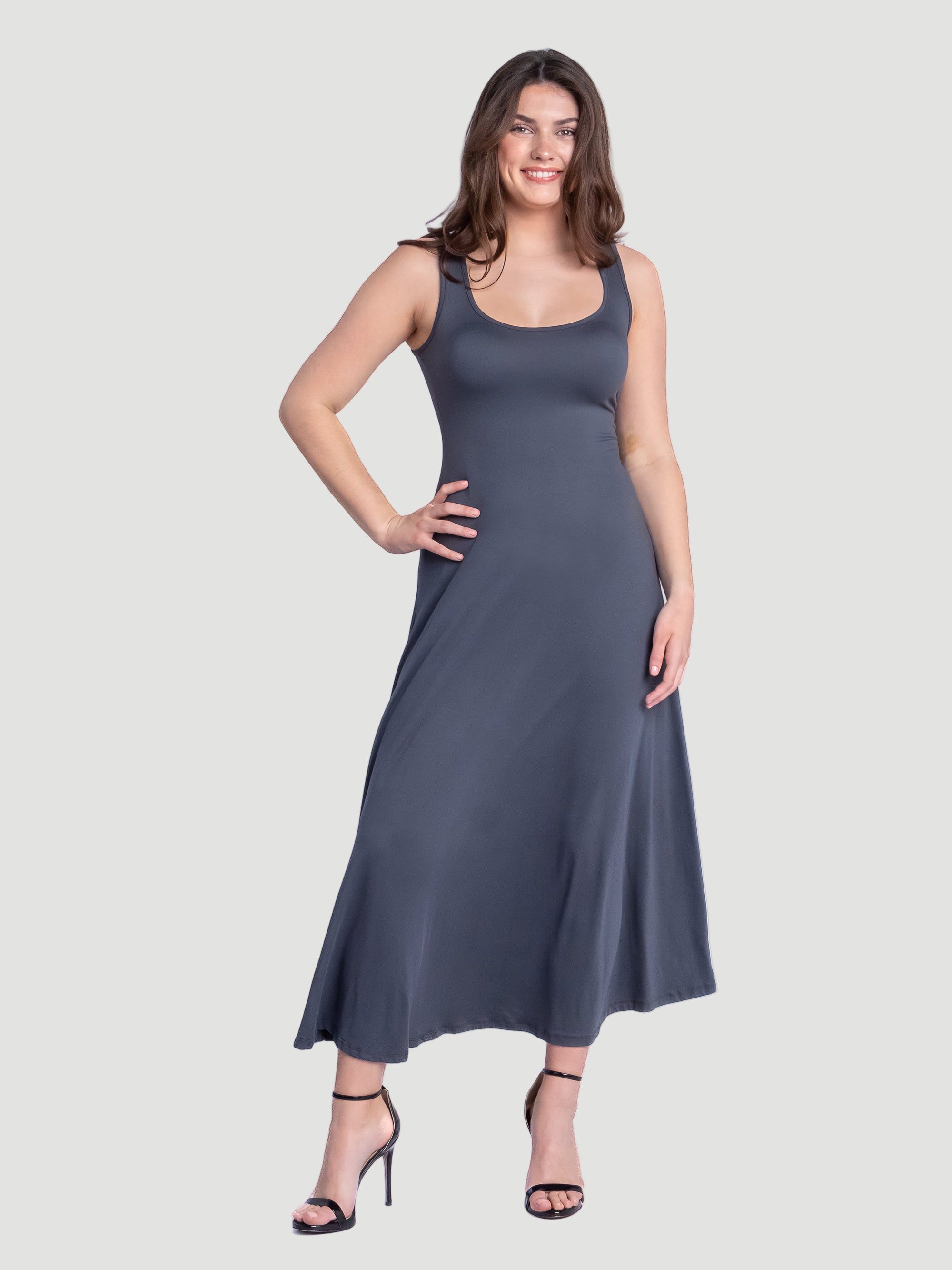 Slim Fit A Line Sleeveless Maxi Dress