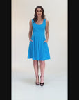 Sleeveless Pleated Maternity Dress with Pockets
